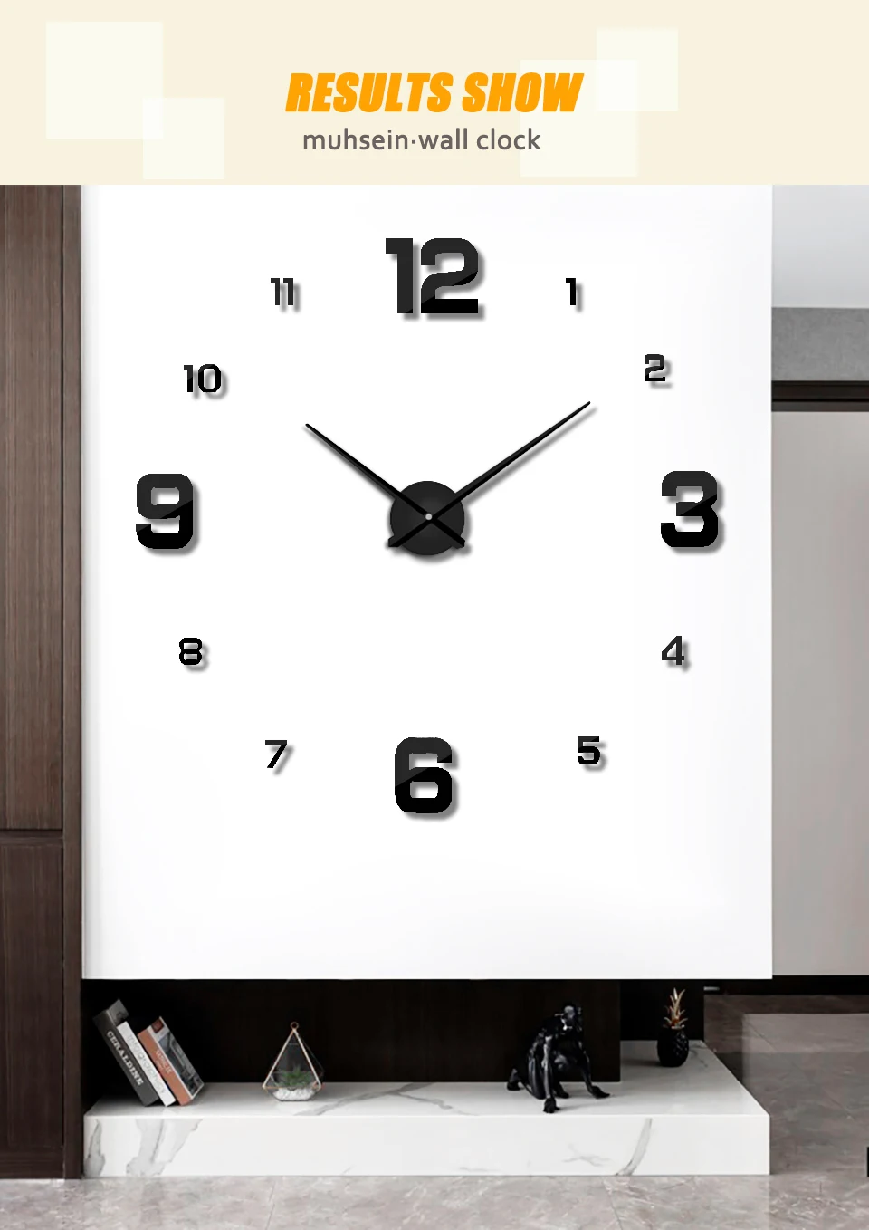 Muhsein New Wall Clock Home Decor Mute Clock Large Size DIY Wall Sticker Clock Numerals Quartz Watch For Gift Free Shipping