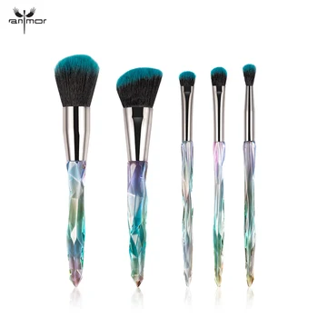 

Anmor Crystal 5Pcs Makeup Brushes Set Powder Contour Eyeshadow Make Up Brush Synthetic Hair Blending Blush pędzle do makijażu