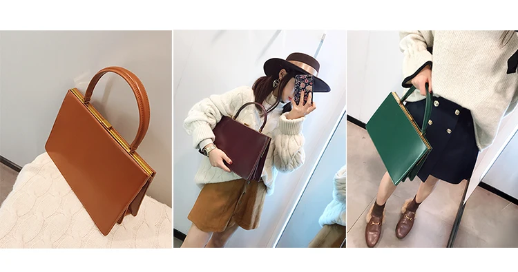 borsa da donna vintage con grande clip, borsa da donna casual, grande capacità, in pelle PU, borse alla moda da donna 2021_voghion.com