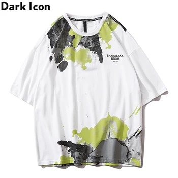 

Dark Icon Graffiti Oversized T-shirt Men Crew Neck Hip Hop Tshirt Summer Street Fashion Men's Tee Shirt