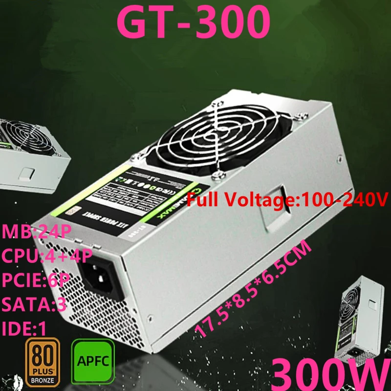 PSU для GameMax HTPC TFX немодульный 80 плюс золото/бронза 300 Вт блок питания GT-300G GT-300