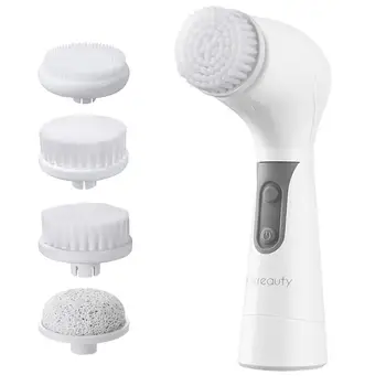 

ETEREAUTY 4 in1 Replaceable Electric Waterproof Face Cleansing Brush for Removing Blackhead Deep Cleansing Massaging Exfoliating