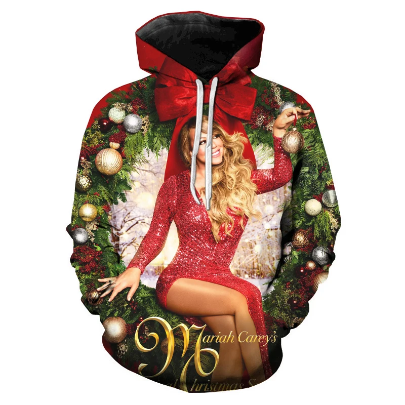 Hadiah Natal Pria Hoodie Cetak 3D Panas 