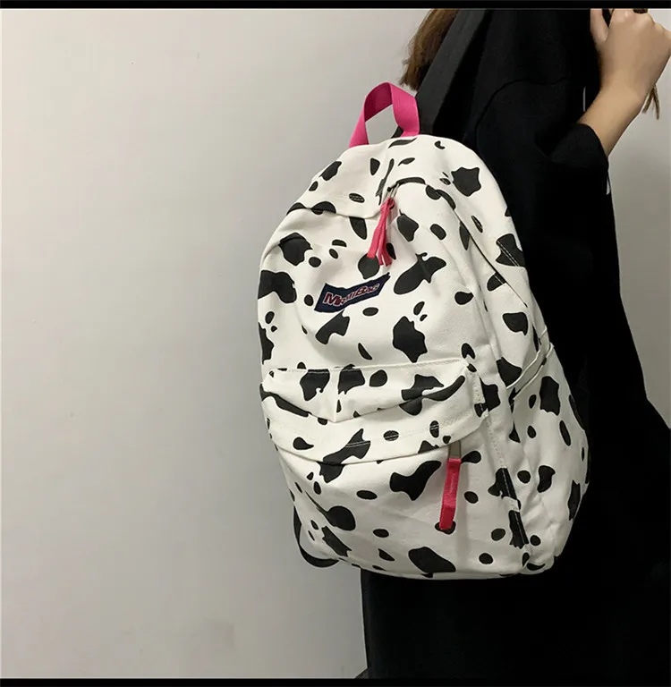 Women's Backpacks Leopard Pattern Canvas Students School Bags for Women Teenager 2021 Casual Travel Female Backpack Schoolbag