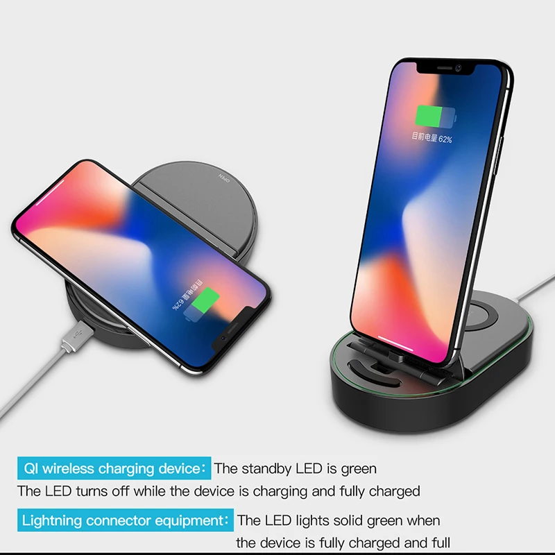 TOTU Qi Беспроводное зарядное устройство для телефона iPhone Xs Max X 8 Plus samsung S10 Xiaomi