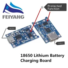 Módulo de cargador de batería de litio con protección, placa de carga Micro USB 5V 1A 18650 TP4056 con funciones duales 1A Li-ion, 10 Uds.
