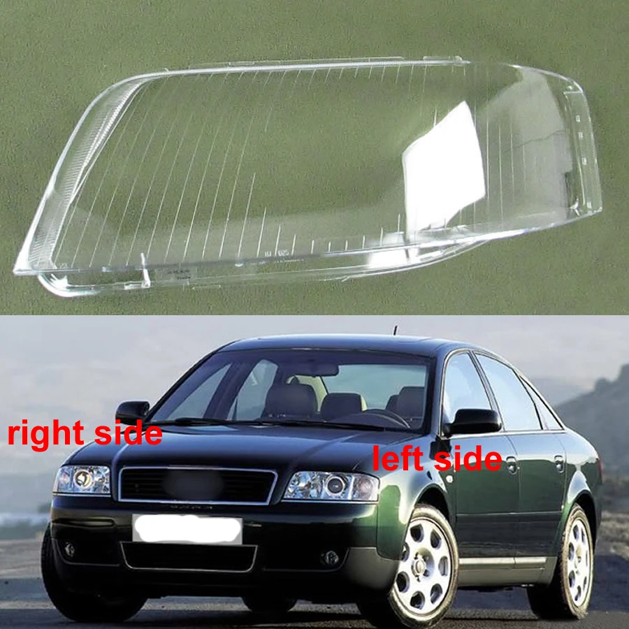 Couvercle de lentille de Phare Phare De Voiture Abat Fit for Audi A6 C5 2003-2005 Phares Avant Objectif Lampe en Verre Phares Abat Shell Couverture Masques Transparents Voiture Capot Wrap