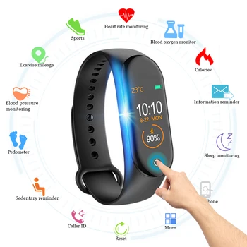 

M4 Smart Band Fitness Tracker Touch Screen Smart Watch Message Sport Bracelet Heart Rate Blood Pressure Monitor Smart Wristband