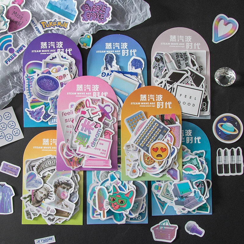 

2021 NEW Cyberpunk style Stickers 50pcs Decorative Scrapbooking Bullet journal Album Notebook School Stationery Gift Sealing
