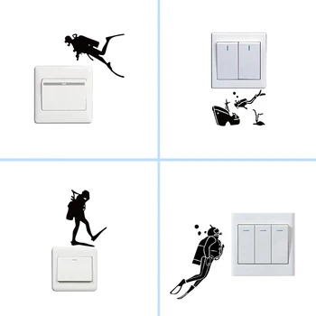 

Man Diving Diver Silhouette Vinyl Switch Sticker Fashion Sports Wall Decal for Bedroom Living room Home Decor