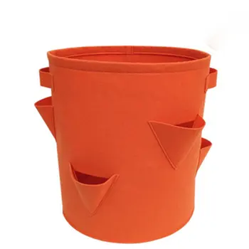 

Felt strawberry planting bag plant bag round green eight-hole 3 gallon multi-mouth strawberry planting bag