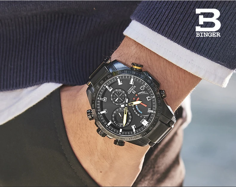Швейцарские часы Бингер Мужские автоматические механические Роскошные брендовые Мужские часы светящиеся relogio masculino спортивные часы B8-3