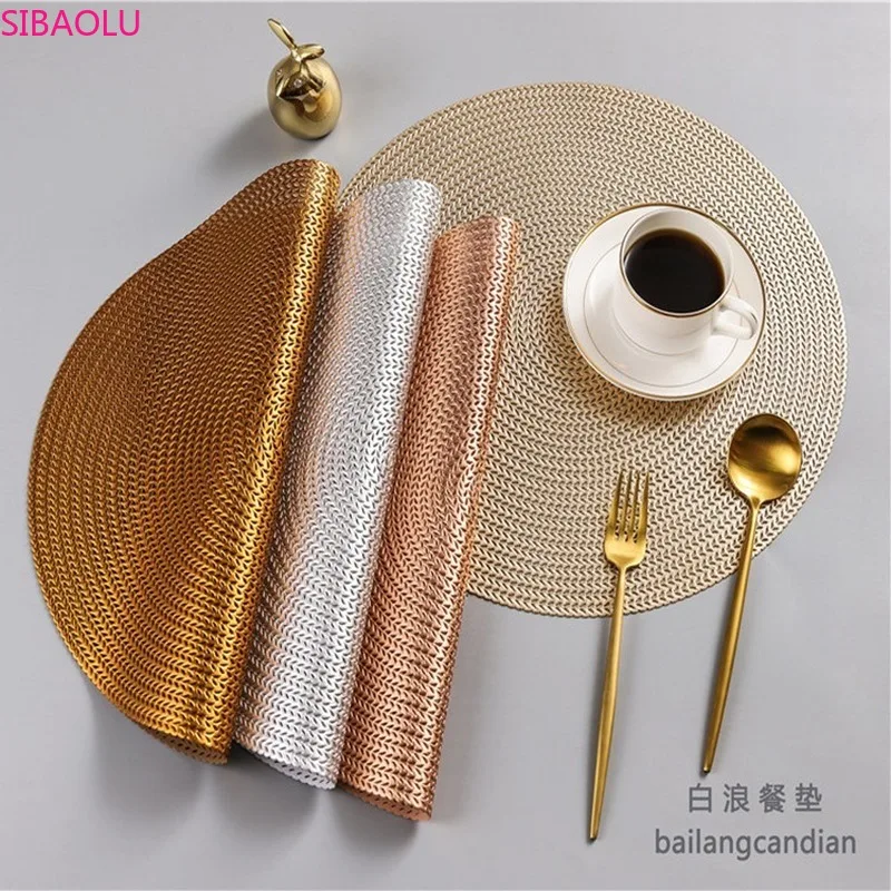 

Hotel Restaurant Round Environmental Pvc Placemat Nordic Anti-hot Insulation Table Mat Steak Plate Mat Kitchen