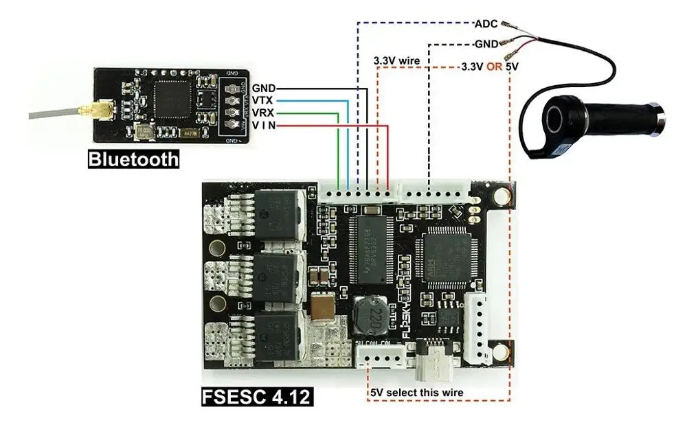 Беспроводной модуль Bluetooth 2,4G для электрического скейтборда на основе проекта nrf51_vesc Flipsky