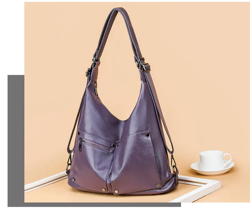 3 в 1 роскошная дизайнерская кожа рюкзаки женские путешествия сумки на плечо многофункциональные школьные сумки для девочек-подростков сумка через плечо