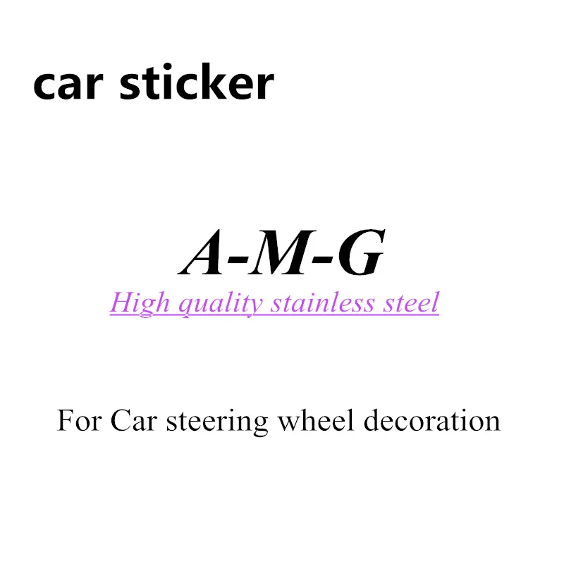 

3PCS High quality stainless steel mirror surface craft AMG car sticker for B-enz car steering wheel car audio center console