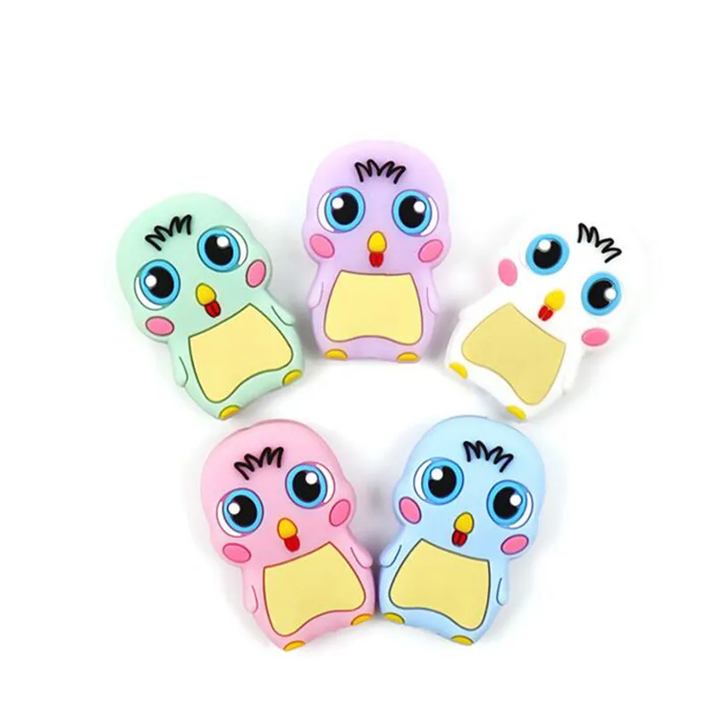 

DIY Beads Lovely Chick Shaped Accessories Food Grade Silicone Teether Teething Necklace Beads Pendant Baby Best Gift