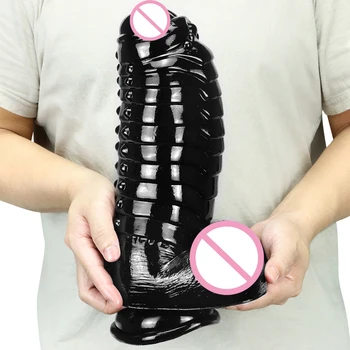 30*9.8CM Black Dildo Super Huge Monster Dildo Soft Female Masturbator Realistic Penis with Suction Cup Big Dick Adult Sex Toys 3