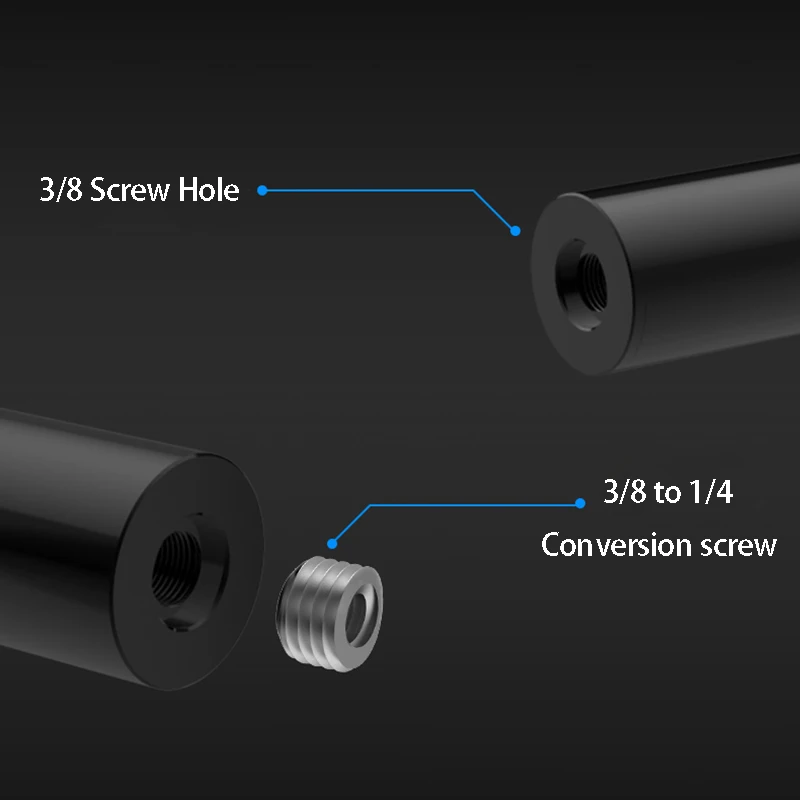 Description Picture 6 of itemSelens Aluminum alloy Extension Zoomable Rod Monopod Gimbal Pole Tripod With Selfie Stick 1/4 Screw For Studio Video Photography