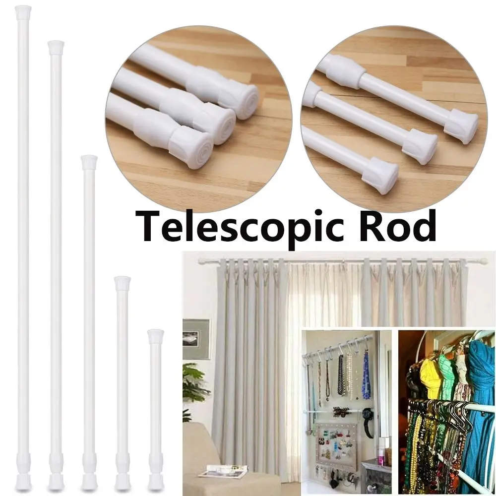 Multi propósito resorte extensible palos telescópica neto gasa tensión  Curtain Rail Red con palo barras de cortina Polo telescópica