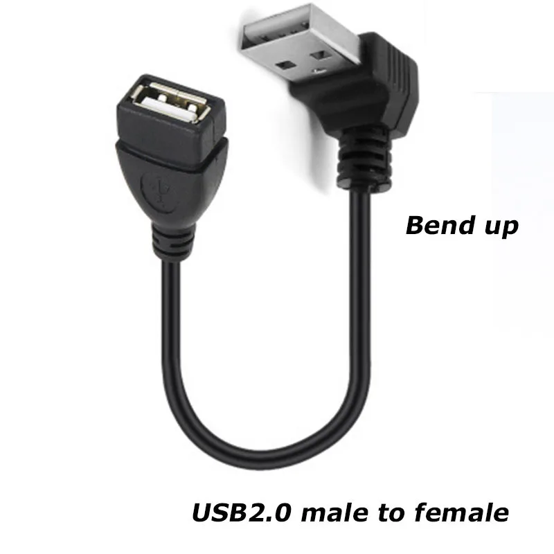 1PCS 0.3M 90 Degree USB 3.0/2.0 Male to Female Adapter Cable Angle Extension Extender 5Gbps Fast Transmission Left/Right/Up/Down 