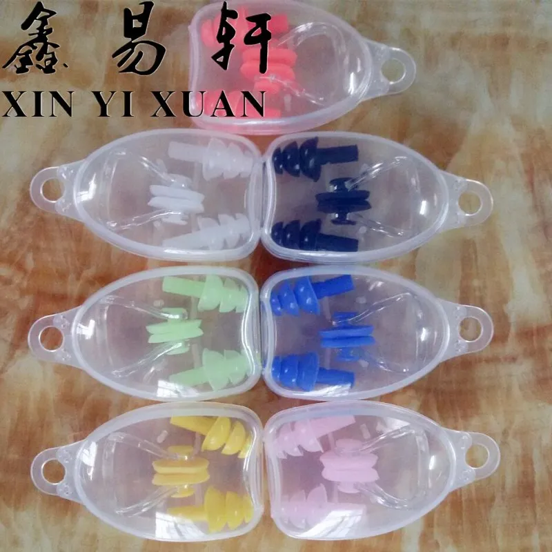 

Nose Clip And Ear Plug Silicone Supplies Swimming Earplug Nasal Splint Set Elliptical Box Snorkeling Nasal Splint Waterproof Ear