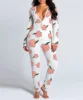 Women Sexy Jumpsuit Long-Sleeved Homewear Bodycon Open Crotch One-Piece Pajamas V-Neck Home Clothes Sleepwear ► Photo 3/6