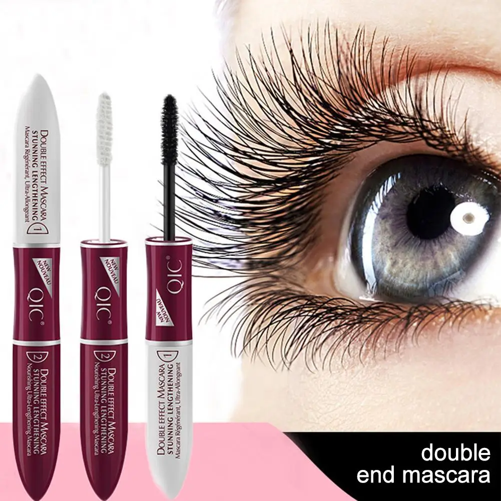 

4D Silk Fiber Mascara Double-end Waterproof Long Eyelash Silicone Brush Curving Lengthening Mascara Makeup eye Cosmetic