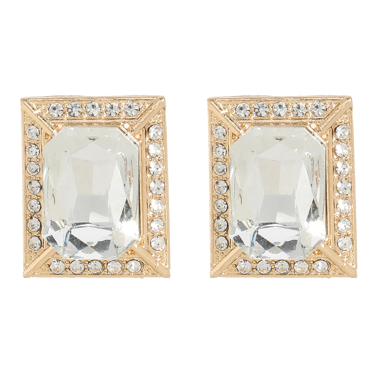 Модные новые квадратные металлические большие стеклянные геометрические серьги