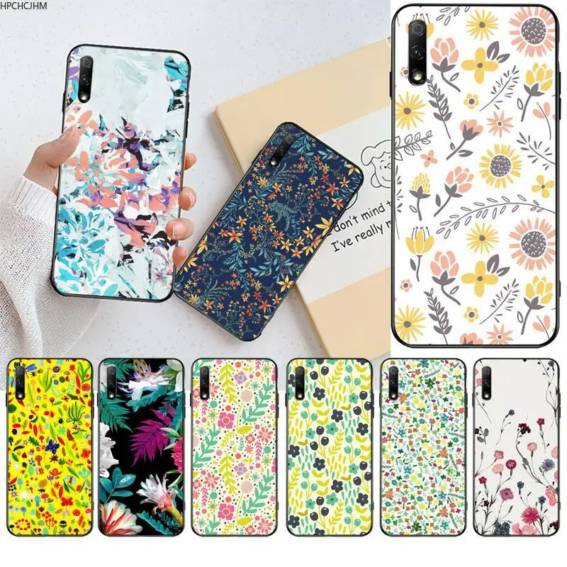 Spring Floral flowers pattern Bling Cute Phone Case for Huawei Honor 30 20 10 9 8 8x 8c v30 Lite view pro | Аксессуары для