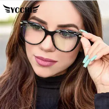 

Women Crystal Multi-section Trending Style Brand Design Optical Computer Glasses Oculos De Sol Eyewear Fashion Square Eyeglasses