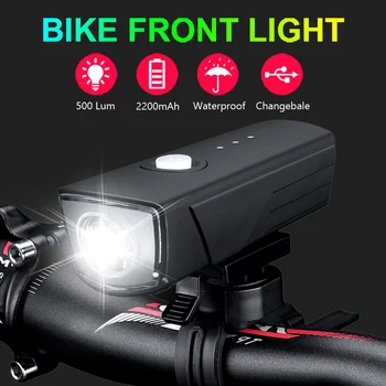 

NEWBOLER 500 Lumen Bike Front Light 2200mAh USB Rechargeable LED Flashlight For Bicycle Rainproof MTB Headlight Bike Accessories