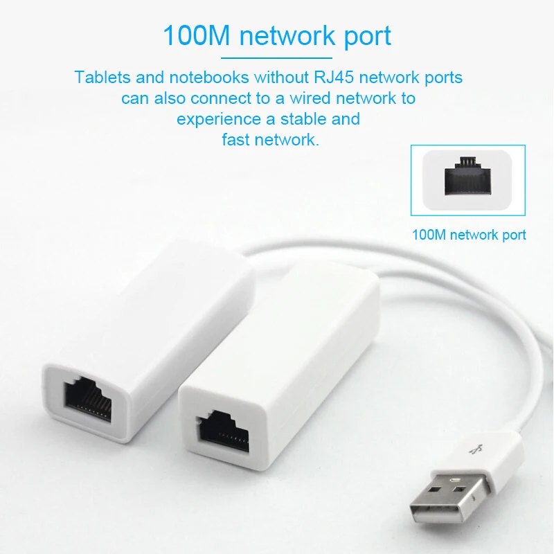 USB Ethernet Внешний проводной сетевой адаптер USB2.0 к Ethernet RJ45 Lan для Windows 7/8/10/XP ноутбук компьютер