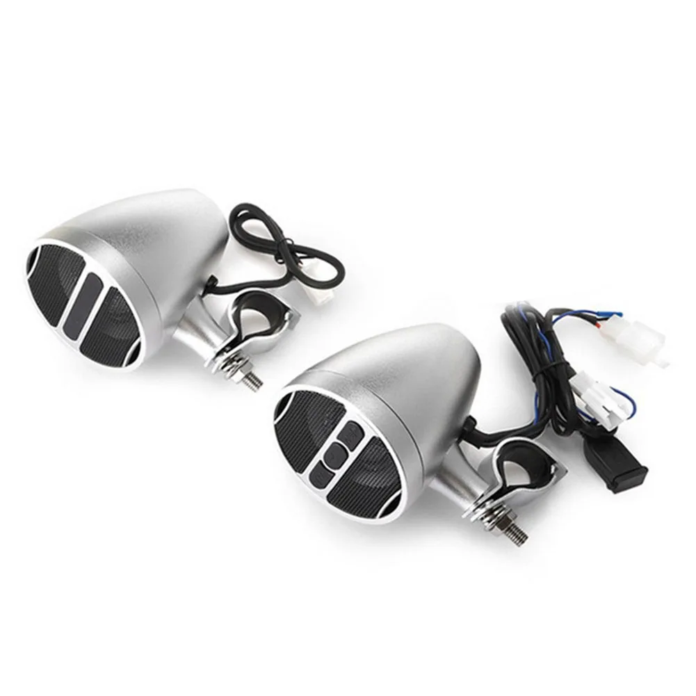 

1 Pair FM Radio Aluminum Alloy Sound Waterproof Motorcycle Speaker Audio Amplifier MP3 Handsfree Outdoor Handle Bluetooth Stereo