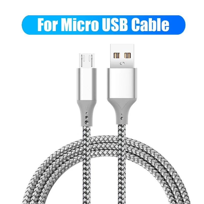 2.4A Быстрый USB кабель для iPhone X XS MAX XR 8 7 6s Plus 5 зарядный кабель зарядное устройство для мобильного телефона Usb кабель для передачи данных - Цвет: Silver For Micro