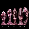 Candiway Exquisite Pink Crystal Glass Anal Plug Adult Masturbation Products Prostate Massager Erotic Toys For Couple (5 Styles) 1