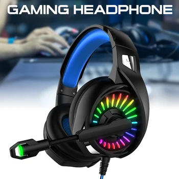 

Gaming Headset With Microphone Color-Changing Stereo Headphones 3.5mm For Laptop Tablet PS4 PC Side Lighting Ergonomic Headset