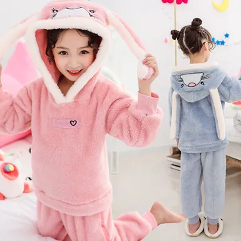 

Fashion Sleepwear Kids Children Pajamas for Girls Pajamas Big Girls Stitch Pijamas Set Animal Cute Sleepwear Winter 8 10 12 Ages