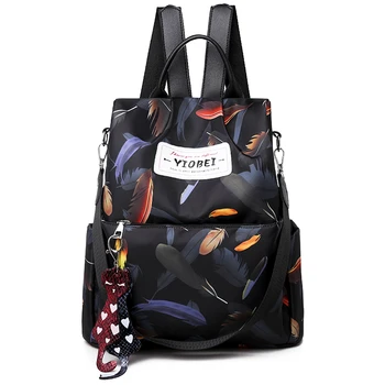 

Women's backpack nylon waterproof casual retro shoulder bag computer bag fashion simple color travel bag