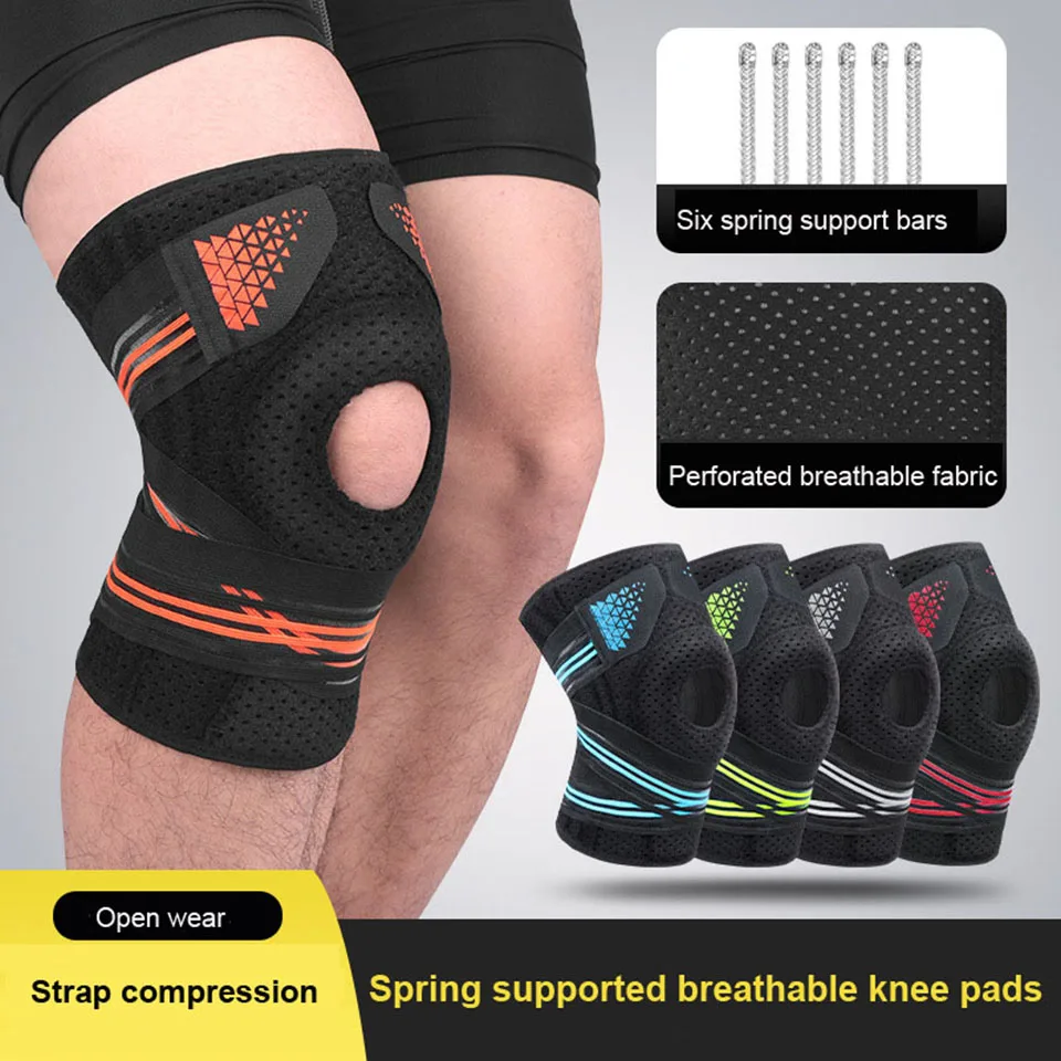 

KoKossi One Piece Sports Kneepad Men Pressurized Elastic Knee Pads Support Fitness Gear Basketball Volleyball Brace Protector