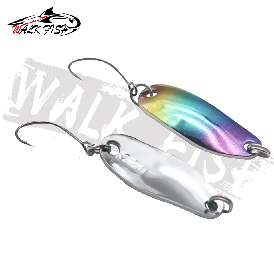 WALK FISH 1PCS Metal Spoon Spinner trout Fishing Lure Owner Hook Hard Bait  Sequins Noise Paillettesmall hard sequins spinner