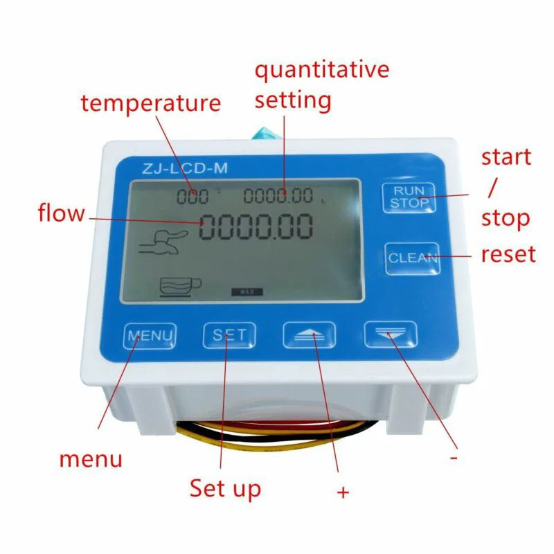 

1 Set 3/8" Flowing Control LCD Display+Oil Fuel Gasoline Diesel Milk Water Gear Sensor Accessories New