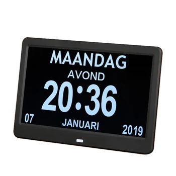 

10 inch Screen LED HD 1024*600 High Definition Digital Large Non-Abbreviated Day Clock Date Time Display Table Alarm Clocks