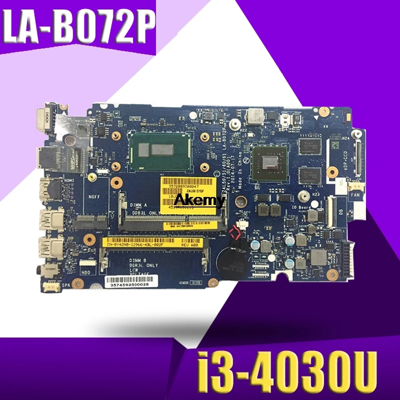 

LA-B072P CN-0YWW5F CN-01J67F For Dell Latitude 3450 3550 motherboard ZAL50/51/60/61 LA-B072P i3-4030u Test work 100%