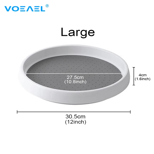 360° Rotating Spice Rack Organizer Seasoning Holder Kitchen Storage Tray Lazy Susans Home Supplies for Bathroom, Cabinets Single Layer Large