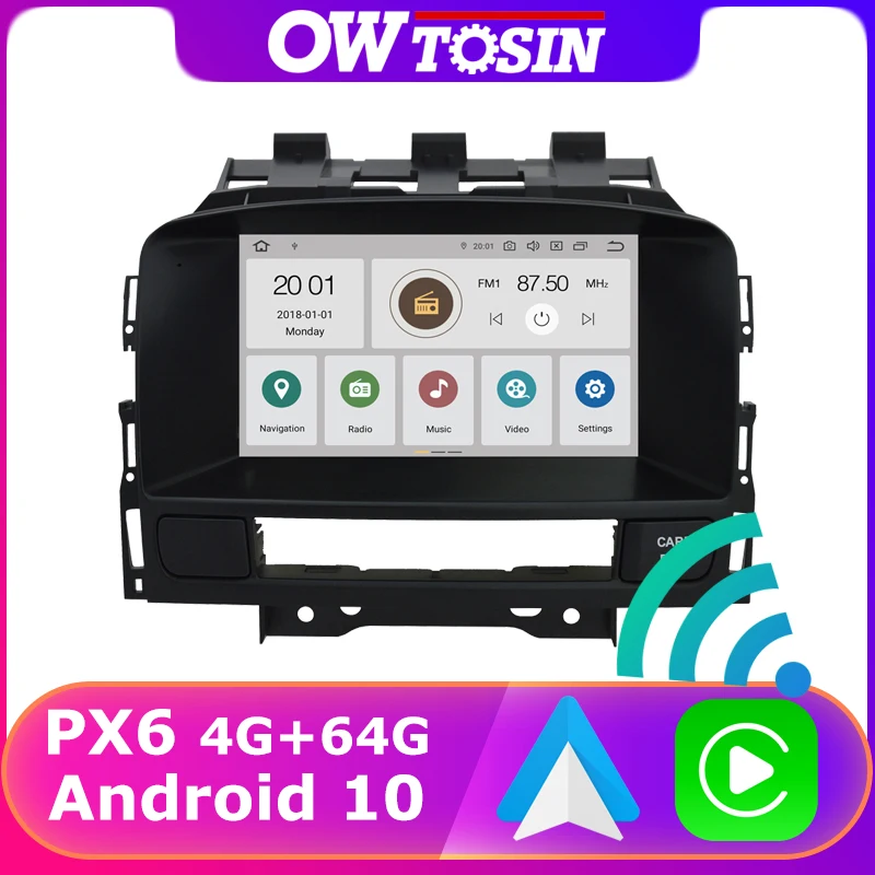 Автомобильный мультимедийный плеер PX6 4 + 64 ГБ Android 10 0 Bluetooth 5 для Opel Vauxhall Holden Astra J