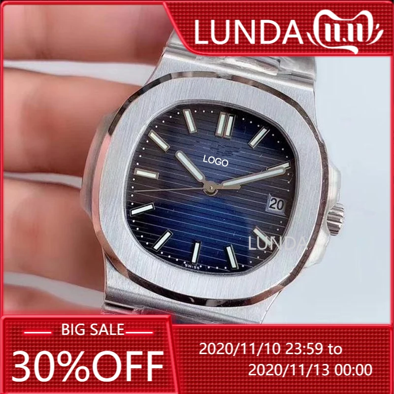 Patek Watches Nautilus Watch Men AAA PP Wristwatch Automatic Mechanical 5711 Clock Stainless Steel Calendar Waterproof Luminous afbeelding