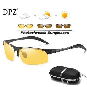 

DPZ Aluminum Magnesium Photochromic Sunglasses Polarized Night Vision Men Oculos Driver Yellow Driving Glasses gafas de sol