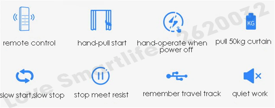 Tuya app wifi Electric Curtain Motor, Phone app RF433 Remote Control Voice control via alexa echo and Google Home Home Kit Siri for Smart Home-12