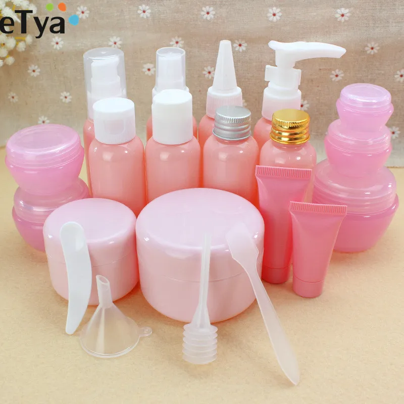 eTya Portable Travel Empty Cosmetic Containers Cream Lotion Plastic Bottles Bags Pouch Travel Accessories afbeelding
